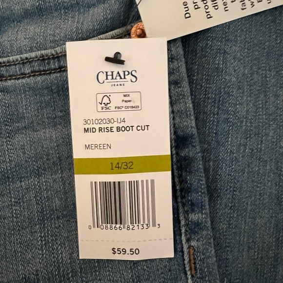 NWT Chaps Jeans Women Mid Rise Bootcut 14/32 - Picture 4 of 5